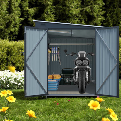 Remises peu encombrantes, rangement extérieur moderne en acier galvanisé de 6 pi x 8 pi