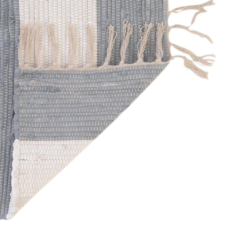 Rinker Cotton Striped Indoor Rug, Square 7'10"