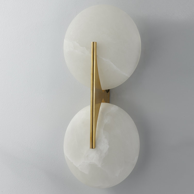 Asteria 2 Light Wall Sconce, Vintage Brass