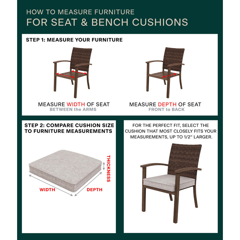 Meridian Outdoor Square Dining Seat Cushion, Wheat, 18" W x 17.5" D