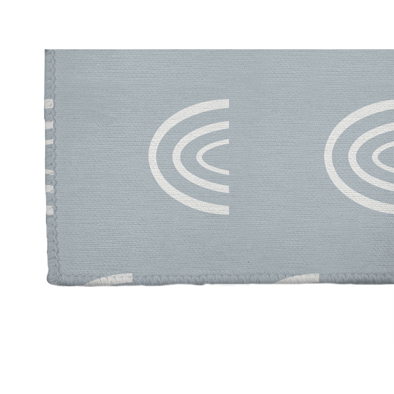 Plain Bows Kids Play Mat, Slate Blue/White, Rectangle 2' x 3'