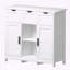 Armoire en bois avec 3 tiroirs, 2 portes et 3 tablettes réglables - Rangement polyvalent pour le salon, la chambre à coucher et la salle de bain
