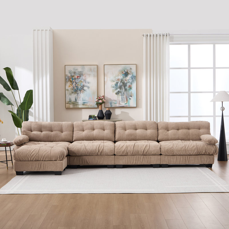 Canapé modulaire à assise profonde, canapé en forme de L moderne pour la maison