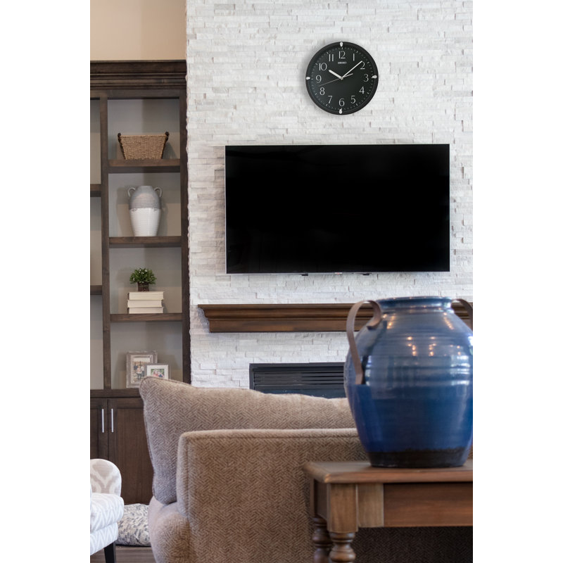 QHA007KLH Wall Clock, Black Matte, Black