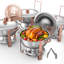 5 Qt Round Chafing Dish Buffet Set Fullsize Pan Stainless Steel-1383499518