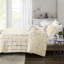 Housse de couette simple / simple TG avec imprimé géométrique doré métallique - microfibre douce, fermeture à boutons, 2 taies décoratives, coussins décoratifs et détails de typographie-127222772