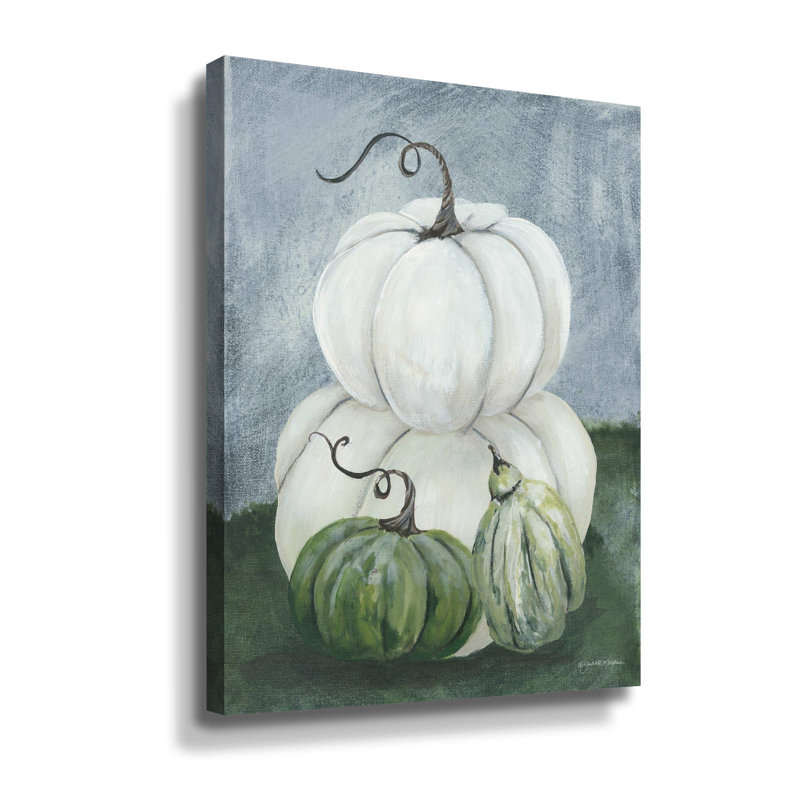 «Sunny Day Pumpkin I», peinture sur toile, Toile tendue, H 18 po x l 24 po x P 2 po