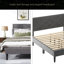 Luxueuse structure de lit pour tête de lit en lin avec stabilité et rangement sous le lit, aucun sommier requis-2130765867