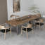 Table de salle à manger rectangulaire en bois massif Nut-Brown-1000314979