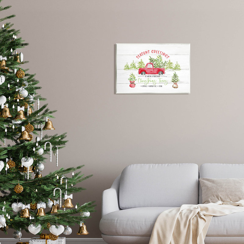 Farm Fresh Christmas Trees at-133, H 13 po x l 19 po x P 0,5 po, Bois