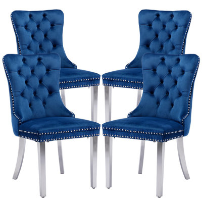 Chaises de salle à manger, chaise de salle à manger rembourrée haut de gamme avec anneau clouté