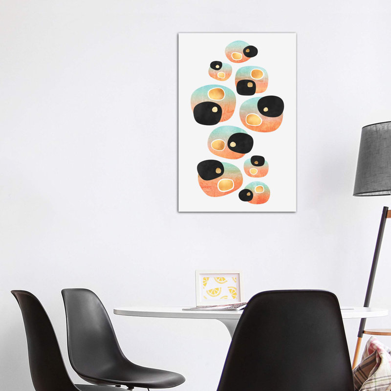 « tropical pebbles » par elisabeth fredriksson-impression, H 48 po x l 32 po x P 1,5 po, Toile tendue