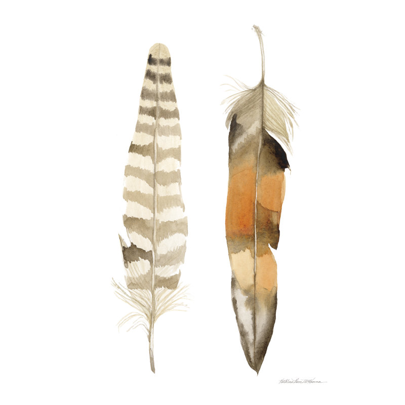 Natural Feathers II by Kathleen Parr McKenna - Wrapped Canvas Painting, 30cm H x 20cm W