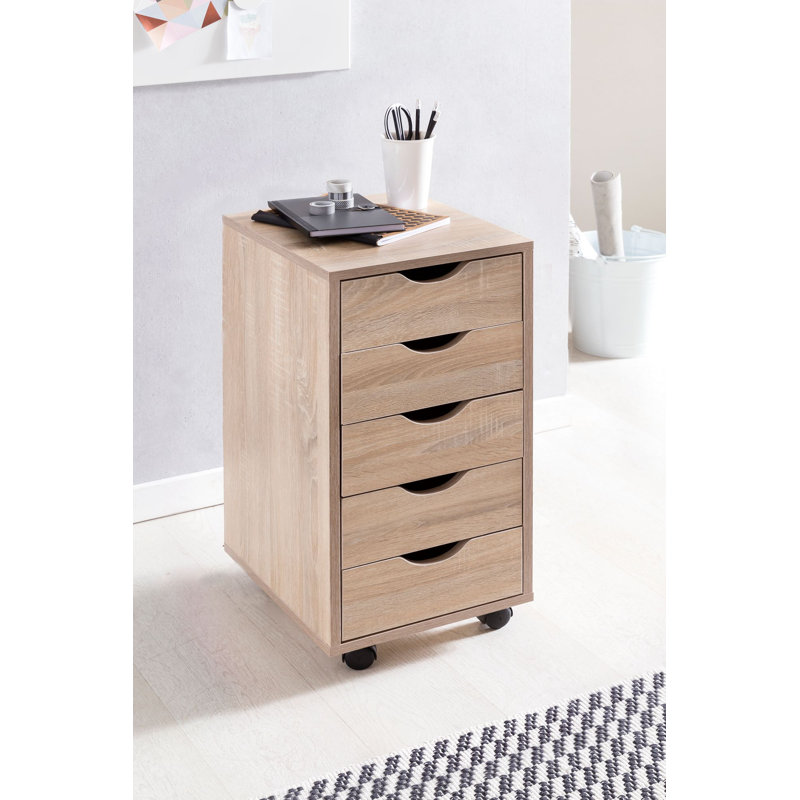 5 Drawer Filing Cabinet, Sonoma oak colour