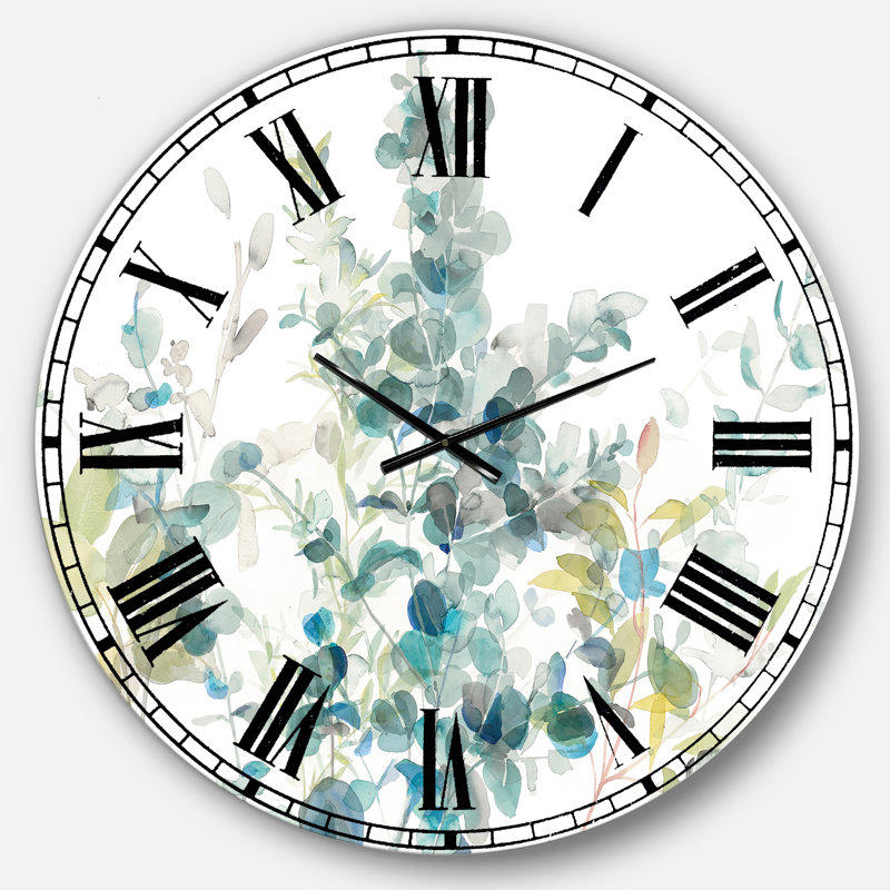 Très grande horloge murale Eucalyptus, Surdimensionné