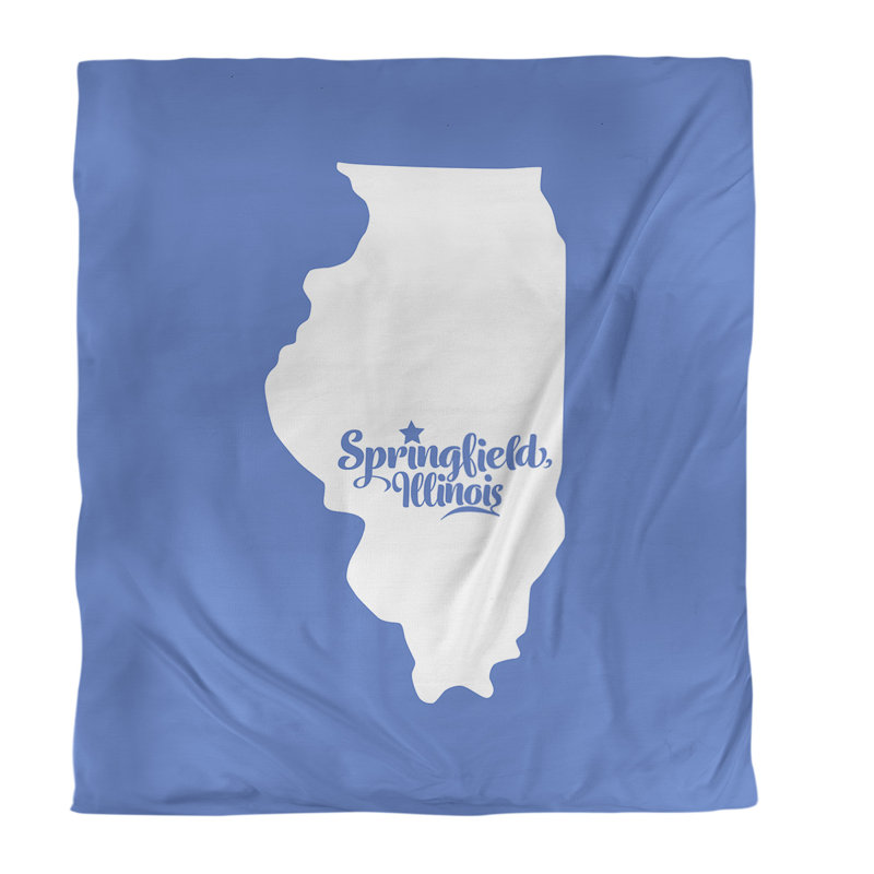 Housse de couette simple springfield illinois, Housse de couette pour grand lit, Bleu, Microfibre