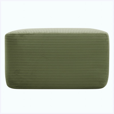 Green Corduroy Ottoman, Compatible with 96.9" L-Shaped Sofa to Create U-Shaped Setup, No Assembly Required for Living Room Study
