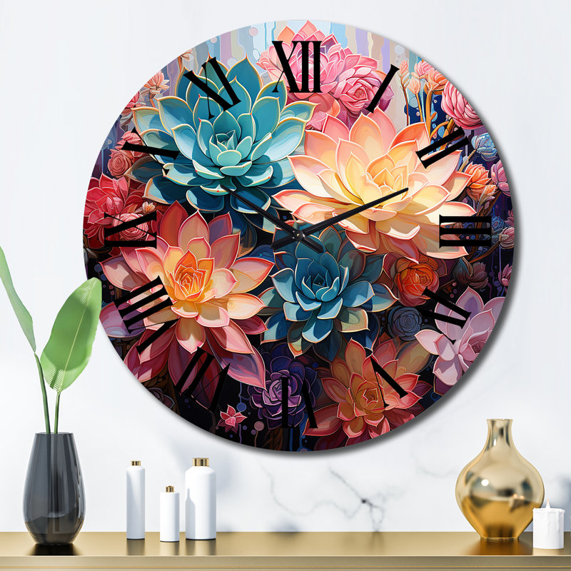 Cynan - Horloge murale florale, Grand