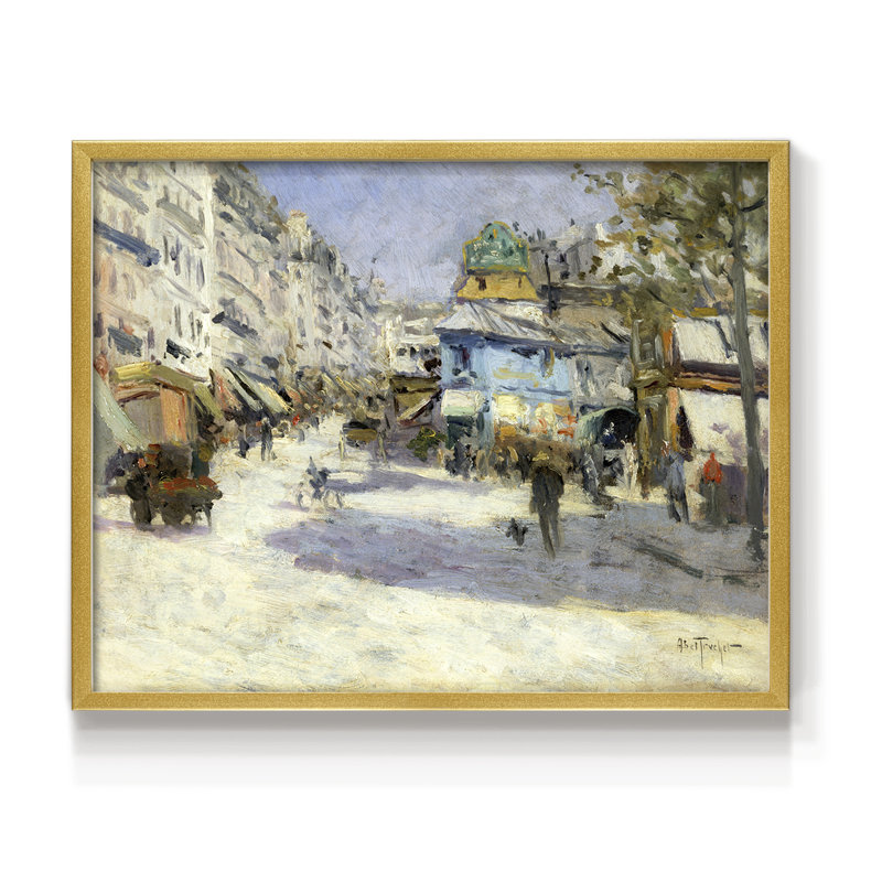 Paysages rétro-CCxxxxi - reproduction encadrée - réversible, H 11 po x l 14 po, Or