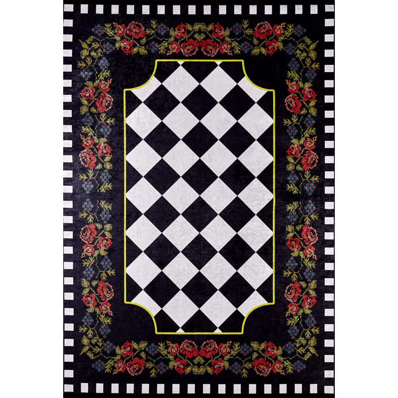Bungalow Rose Cotton Machine Washable Floral Indoor/Outdoor Rug | Wayfair