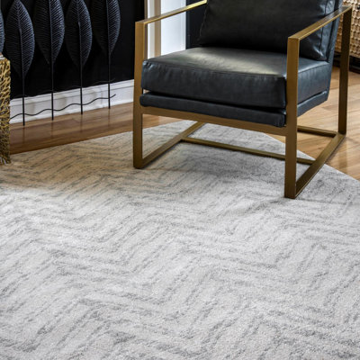 Nyo Transitional Striped Performance Gray Rug