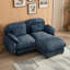 Canapé modulable 2 places en chenille avec pouf amovible-134768875