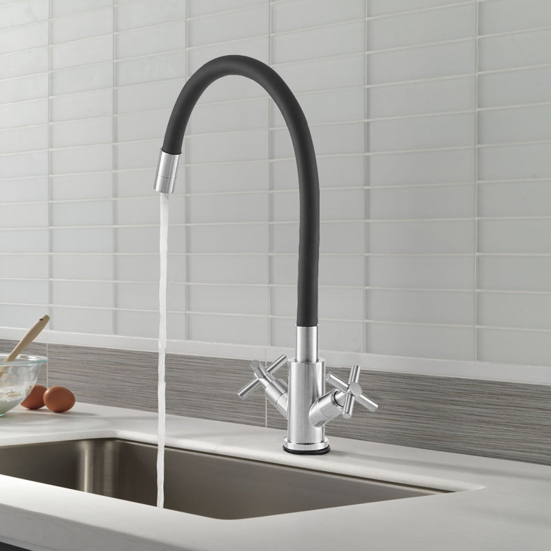 17 Stories Kitchen Faucet, Black