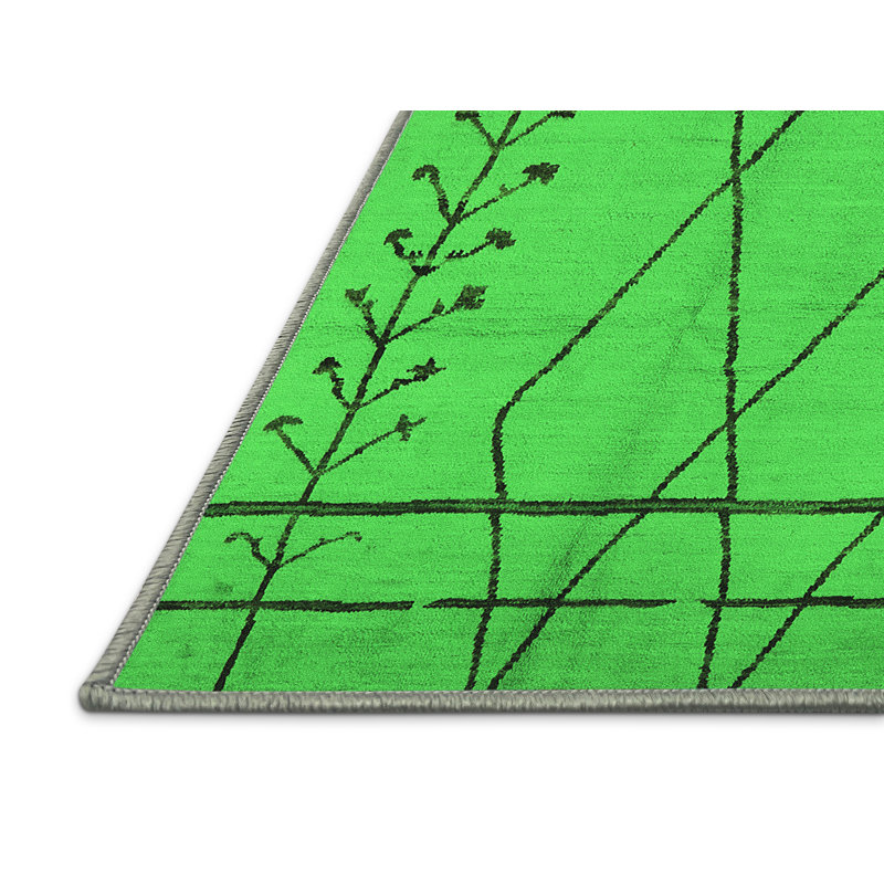 Iarlaith Washable Geometric Indoor Rug, Rectangle 3' x 5'