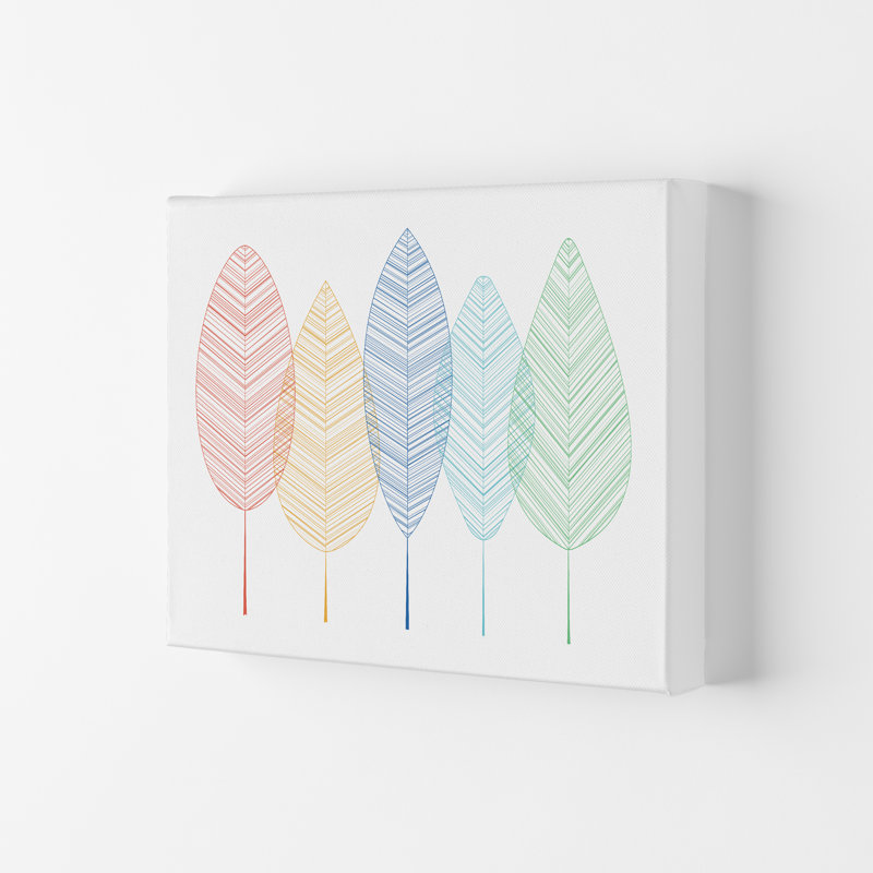 Scandinavian Colourful Leaves In Landscape - Print, No Frame, 21cm H x 30cm W x 1cm D