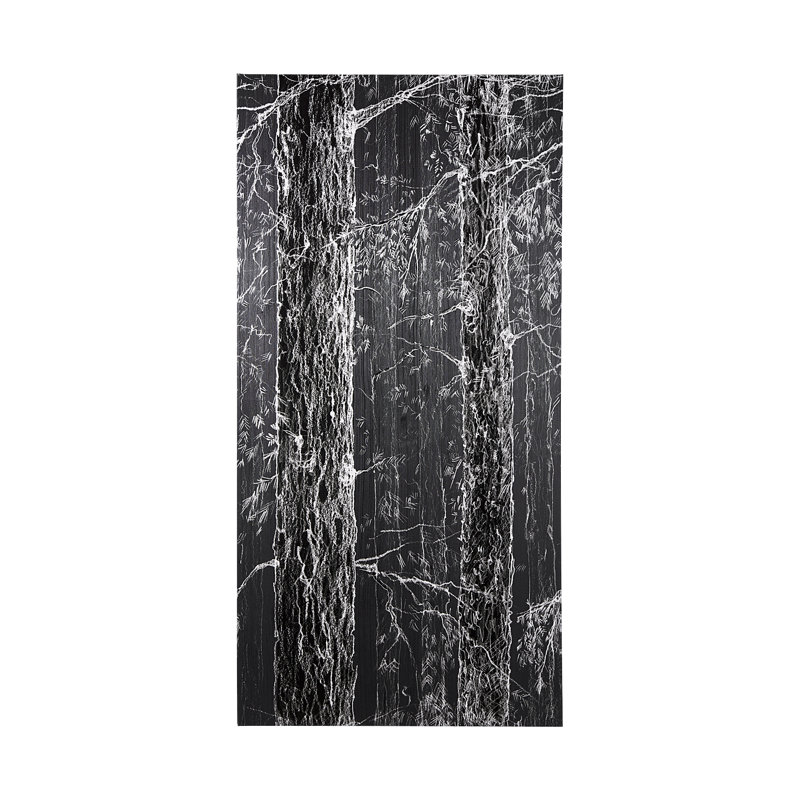 Toile texturée embellie à la main Forest BW II par Ariana, H 80 po x l 40 po x P 1,5 po