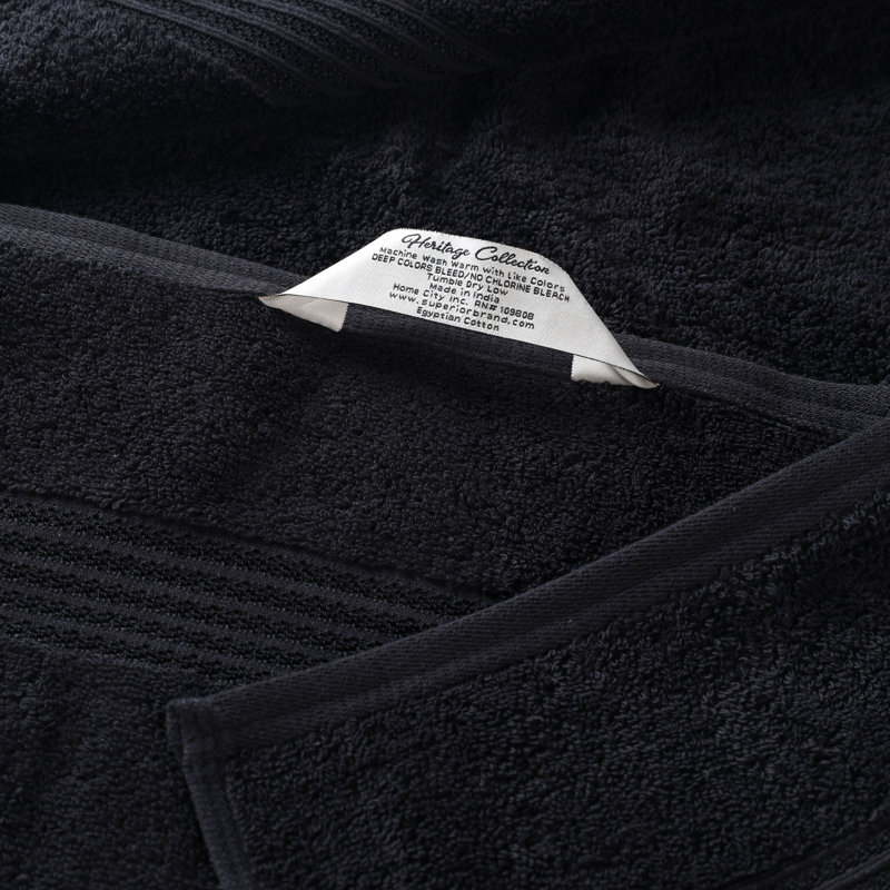 Ensemble de draps de bain ou de serviettes Oleg Heritage, Noir, Draps de bain - paquet de 2