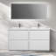 Meuble-lavabo double autoportant 59 po avec plateau en résine 59 po-107329252
