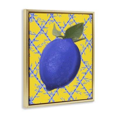 Cadre flottant bleu citron sur jaune, design par Matthew Piotrowicz