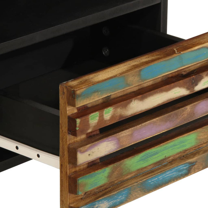 40cm W Steel Bedside Table, Dark Brown