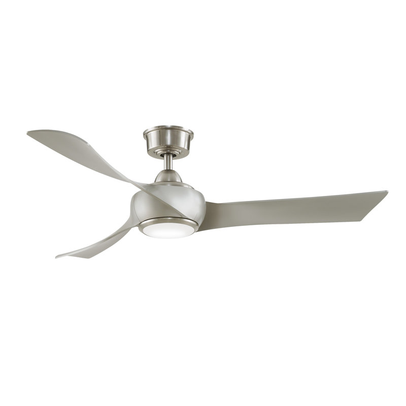 Wrap Custom 52 inch Indoor/Outdoor Ceiling Fan with LED CCT Select Light Kit - Brushed Nickel with Brushed Nickel blades