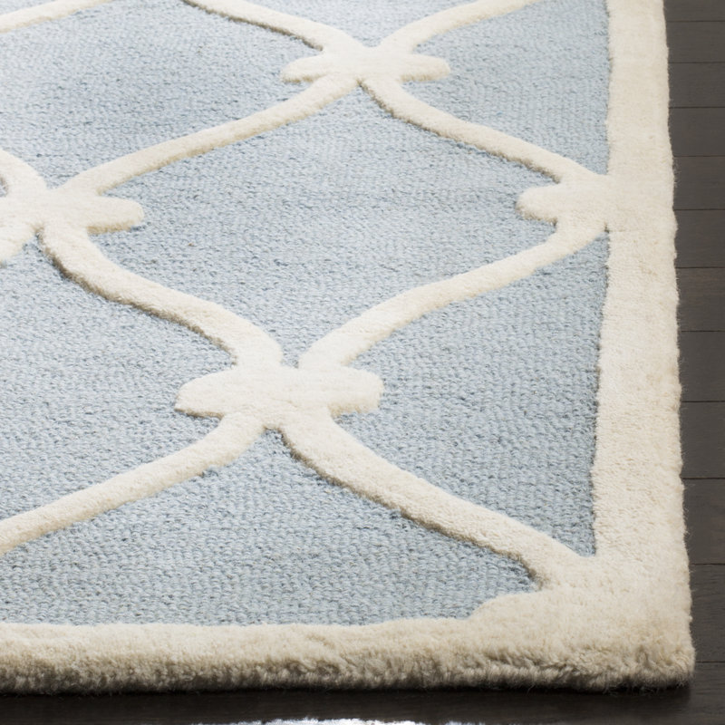 Neva Geometric Wool Hand Woven Area Rug, Rectangle 91 x 152cm