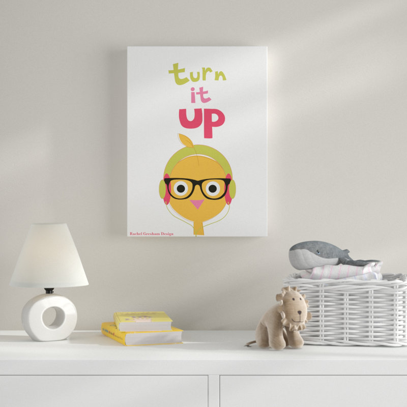 « turn it up », art sur toile, H 19 po x l 14 po x P 2 po