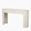 Table d'entrée avec design cannelé, console moderne avec rangement, plateau ovale et 2 tiroirs pour l'entrée et le salon (blanc champagne)