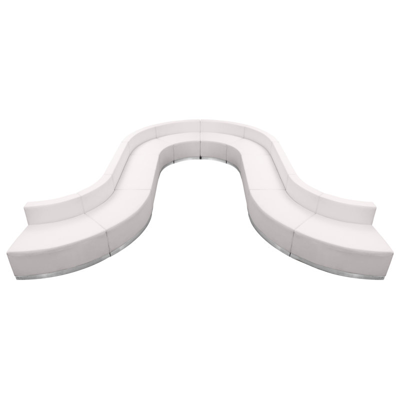 Configuration de réception modulaire Hercules Alon 10 pièces LeatherSoft avec dossier et siège tendus, Blanc