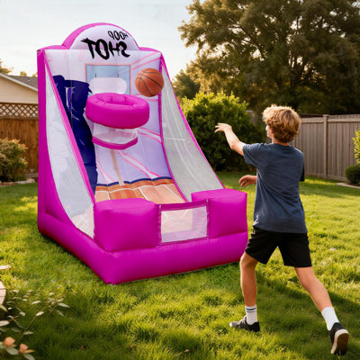 Wellcomer 6.5x4ft Inflatable Basketball Hoop Carnival Game