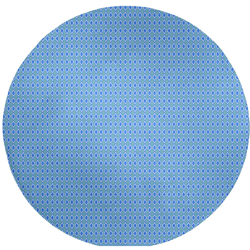 Chenille Geometric Indoor Rug, Round 5'