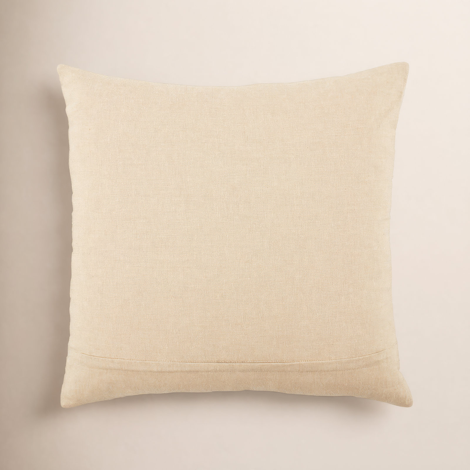 Ramona Square Cotton Pillow Cover & Insert, Blanc De Blanc/Silver Green/Rich Gold, 100% Polyester