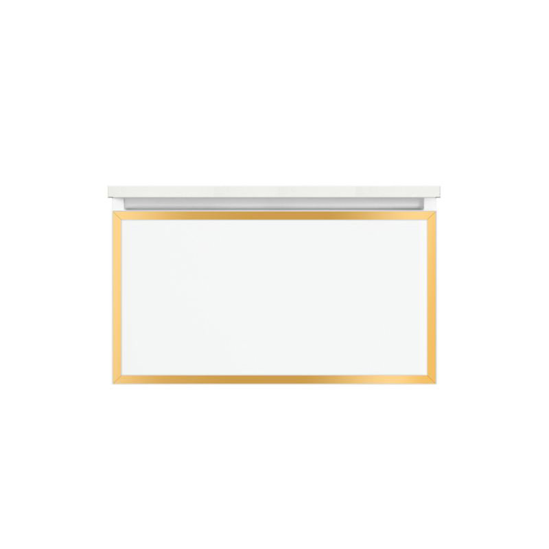 Profiles Framed 30" Single Bathroom Vanity Base Only, Black/Polished Nickel, Yes, Full Drawer