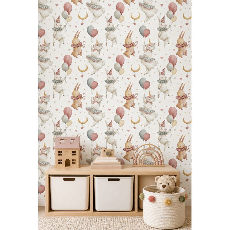Papier peint mural lapin pour chambre d'enfant, fresque murale licorne, décoration murale, Non-collé