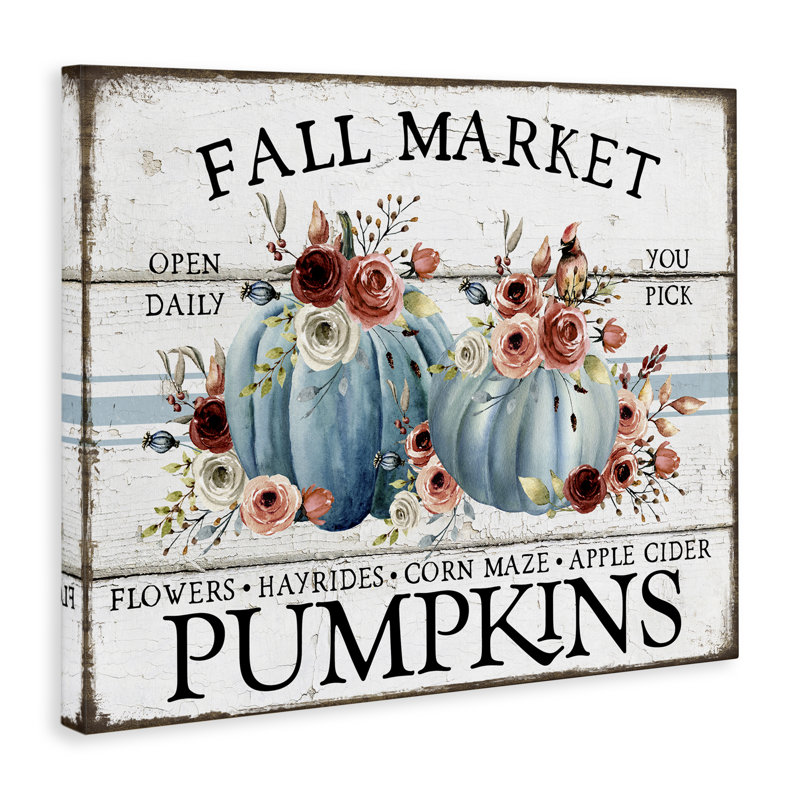 Art mural sur toile Fall Market with Roses par Creatif Belle, H 30 po x l 40 po