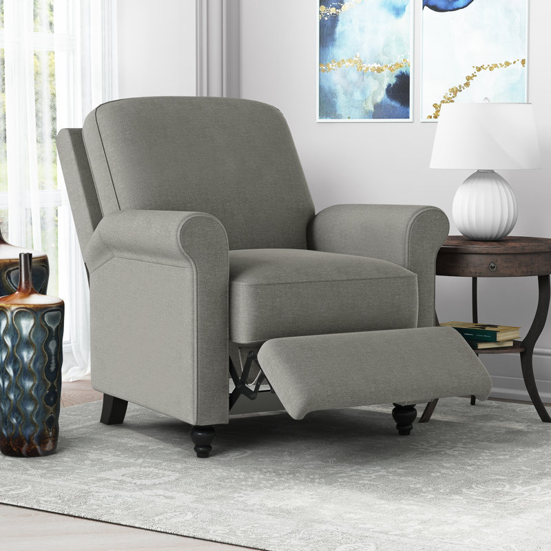 Leni Upholstered Recliner, Warm Grey Chenille