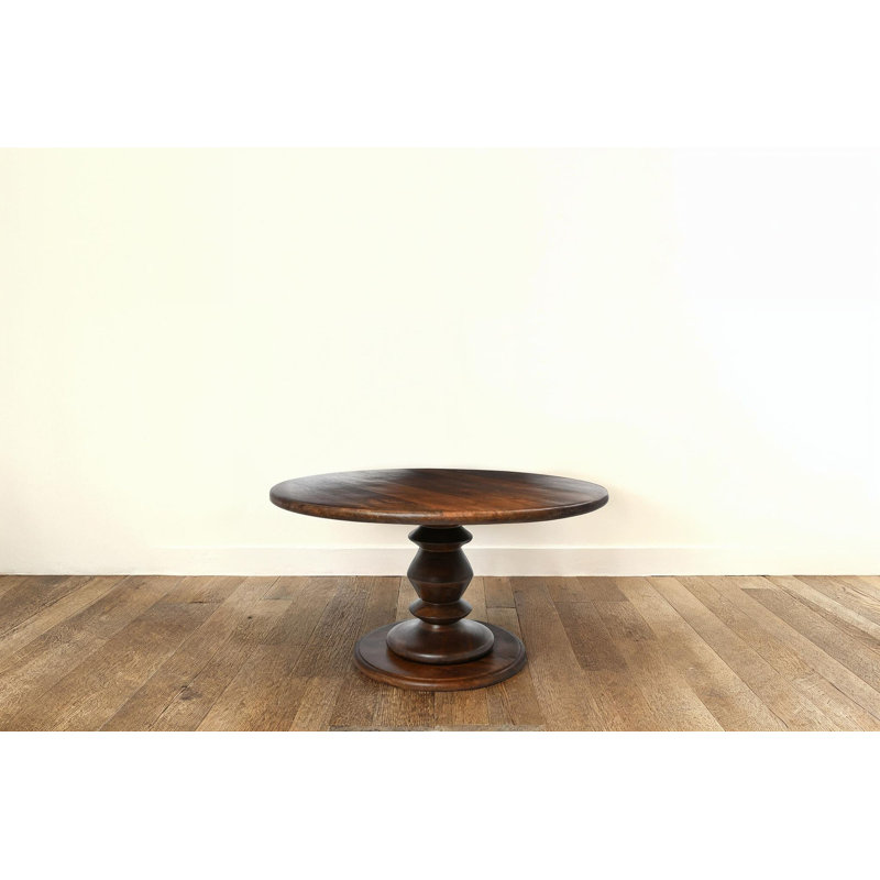Berns Solid Wood Pedestal Coffee Table, Walnut