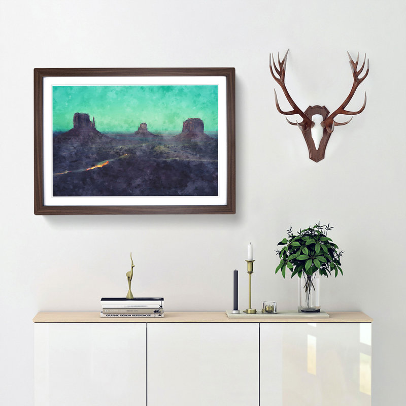 Oljato-Monument Valley - Picture Frame Painting Print, Walnut Framed, 33cm H x 45cm W x 2cm D