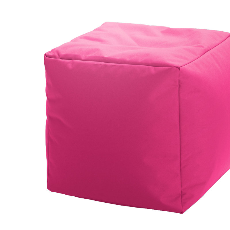  Repose-pieds pouf carré Moseley 16 po, hydrofuge, Mélange de polyester rose