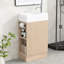 Meuble-lavabo de 18,6 po avec lavabo, armoire, porte-papier hygiénique, tablette, finition naturelle, orientation gauche ou droite et emplacement du lavabo en matériaux céramiques